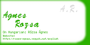 agnes rozsa business card